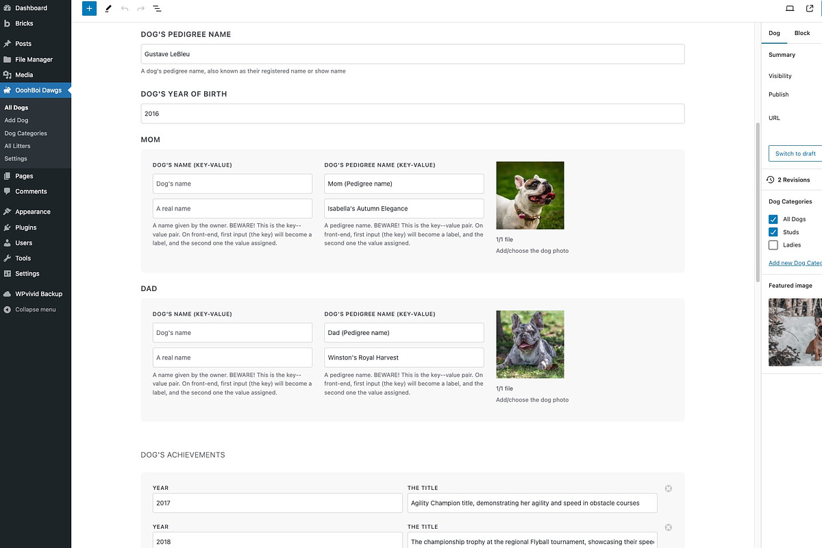 Frenchman - WP dog breeder kit, a Templates & Theme by Oooh Boi (Photo 9 of 12)