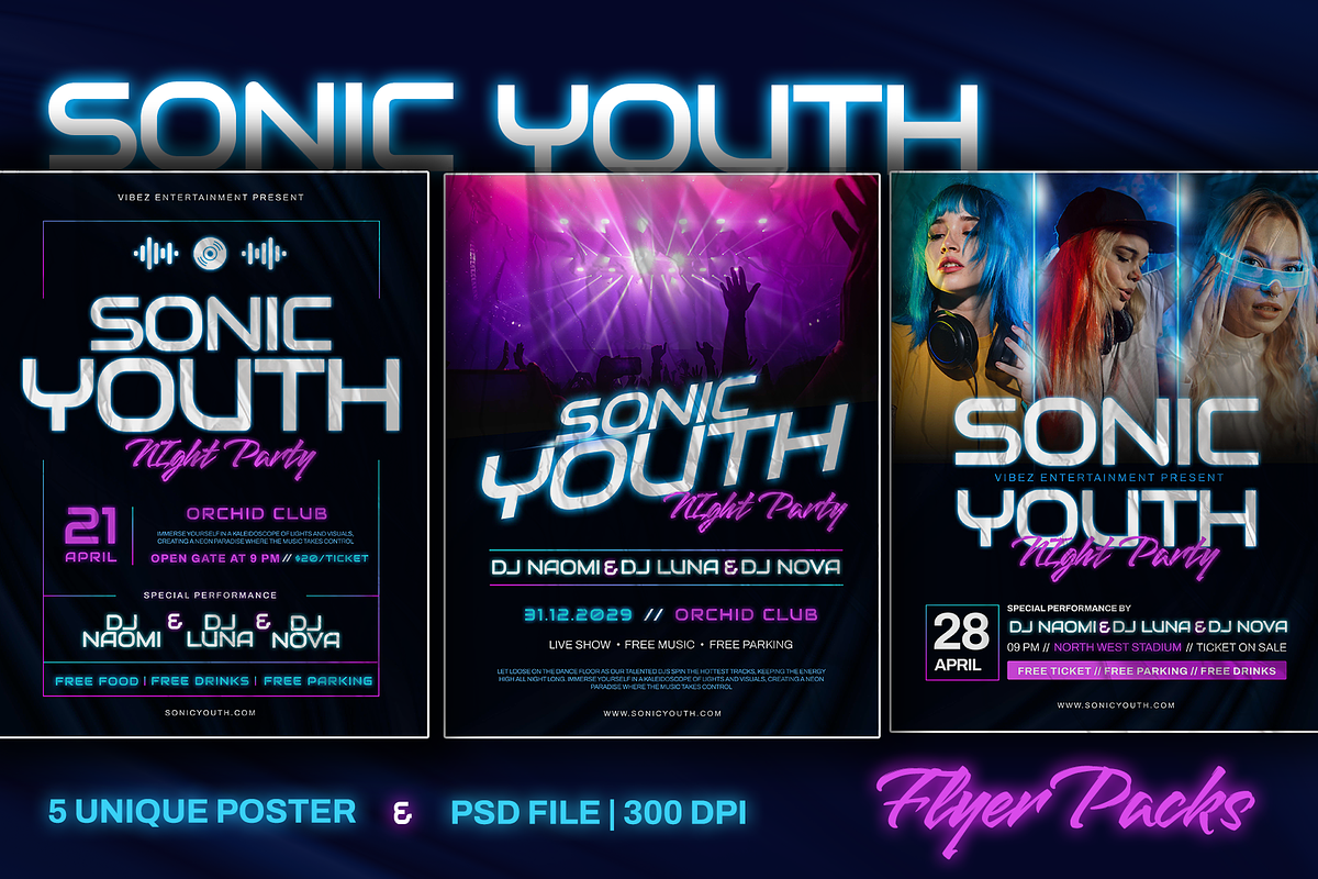 SONIC - DJ Event Flyer Templates, a Flyer Template by Inviline.co (Photo 4 of 7)