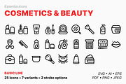 Beauty & cosmetics icons (Line), an Outline Icon by Totto House (Thumbnail 1 of 3)