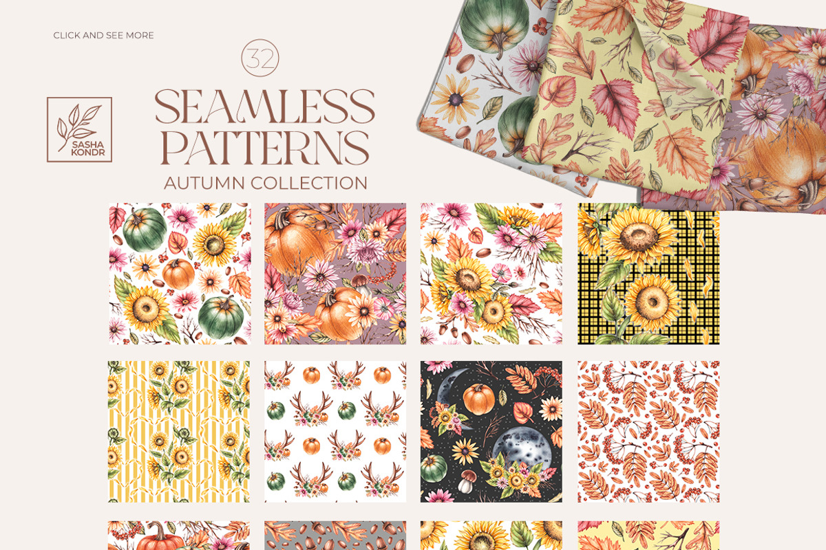 Autumn Watercolor floral collection, a Decorative Illustration by SashaKondr (Photo 14 of 20)
