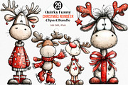 Quirky Funny Christmas Reindeer, an Illustration by Canvas Craft (Thumbnail 1 of 8)
