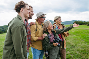 Multigenerational family on hiking, a Holiday Photo by HalfPoint