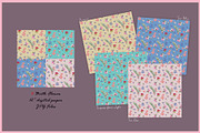 Birth Flower Clipart Digital Paper, a Decorative Illustration by VianneArt (Thumbnail 4 of 9)