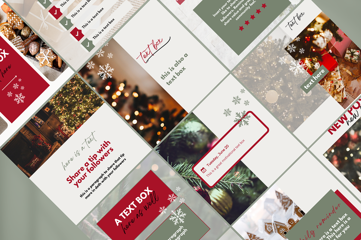Christmas Instagram Templates, a Social Media Template by SociallyyCreative (Photo 5 of 10)