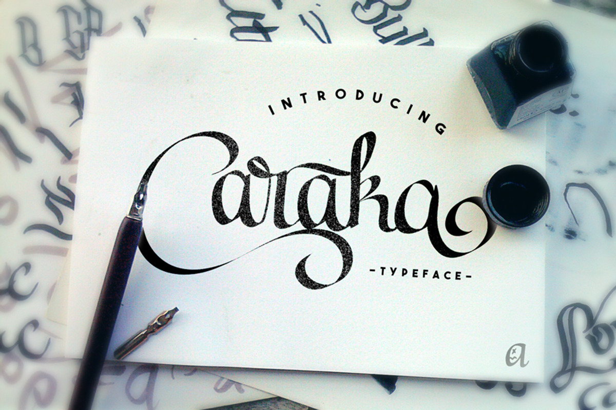 Caraka - Script Font, a Script Font by Arkara (Photo 1 of 4)