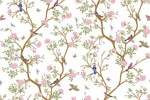 Chinoiserie Camellia & Birds