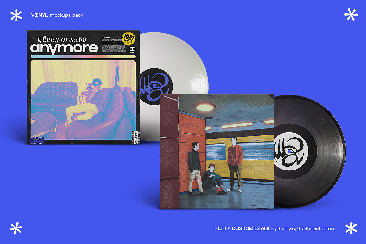 COLORED VINYLS MOCKUP PACK, a Templates & Theme by MDP TYPEFACES (Photo 3 of 6)