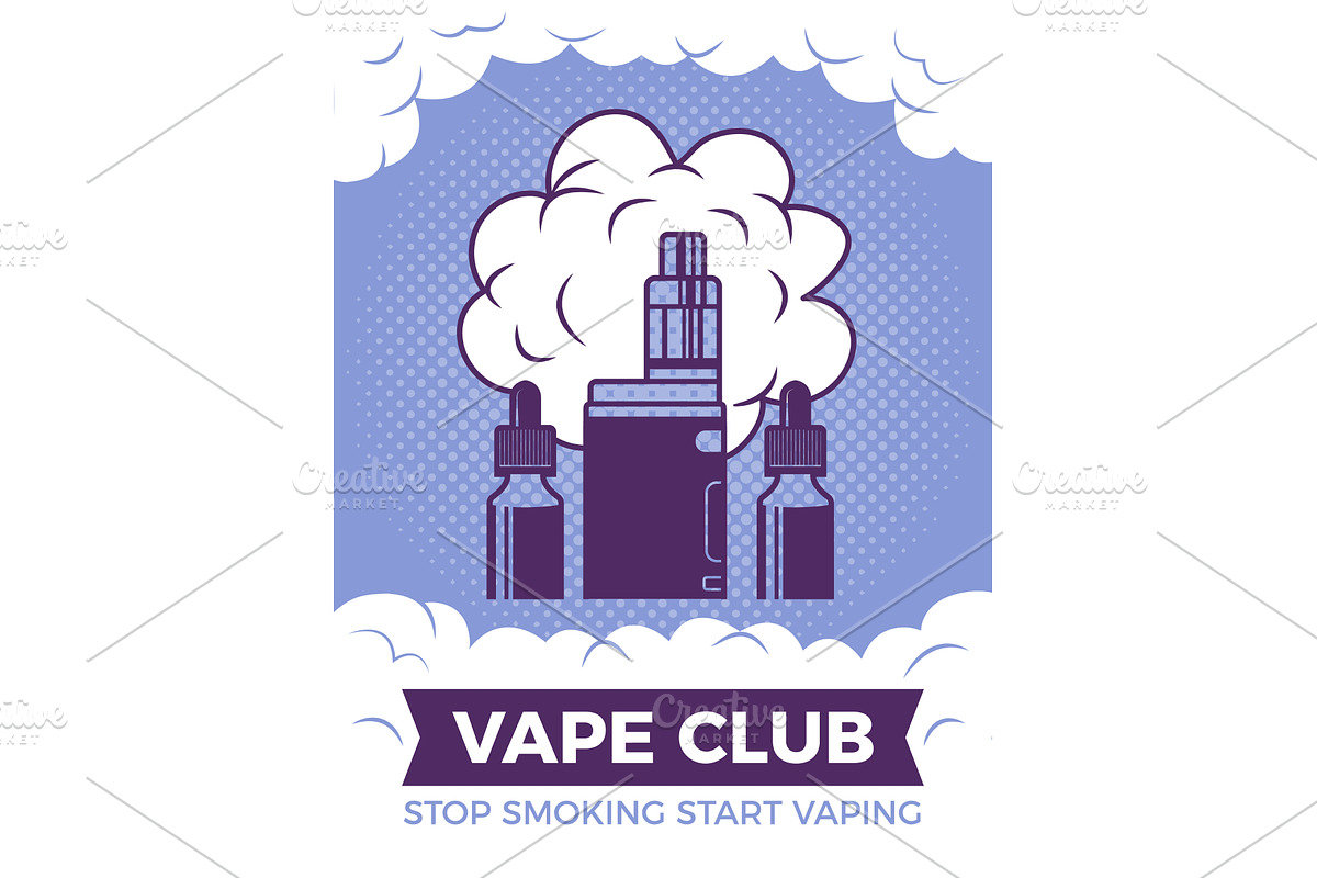 Vape club poster. Placard for, a Technology Illustration by Onyx