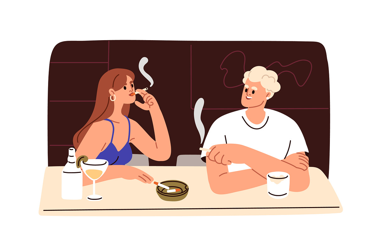People smoking cigarettes set, a Person Illustration by Good Studio (Photo 3 of 8)