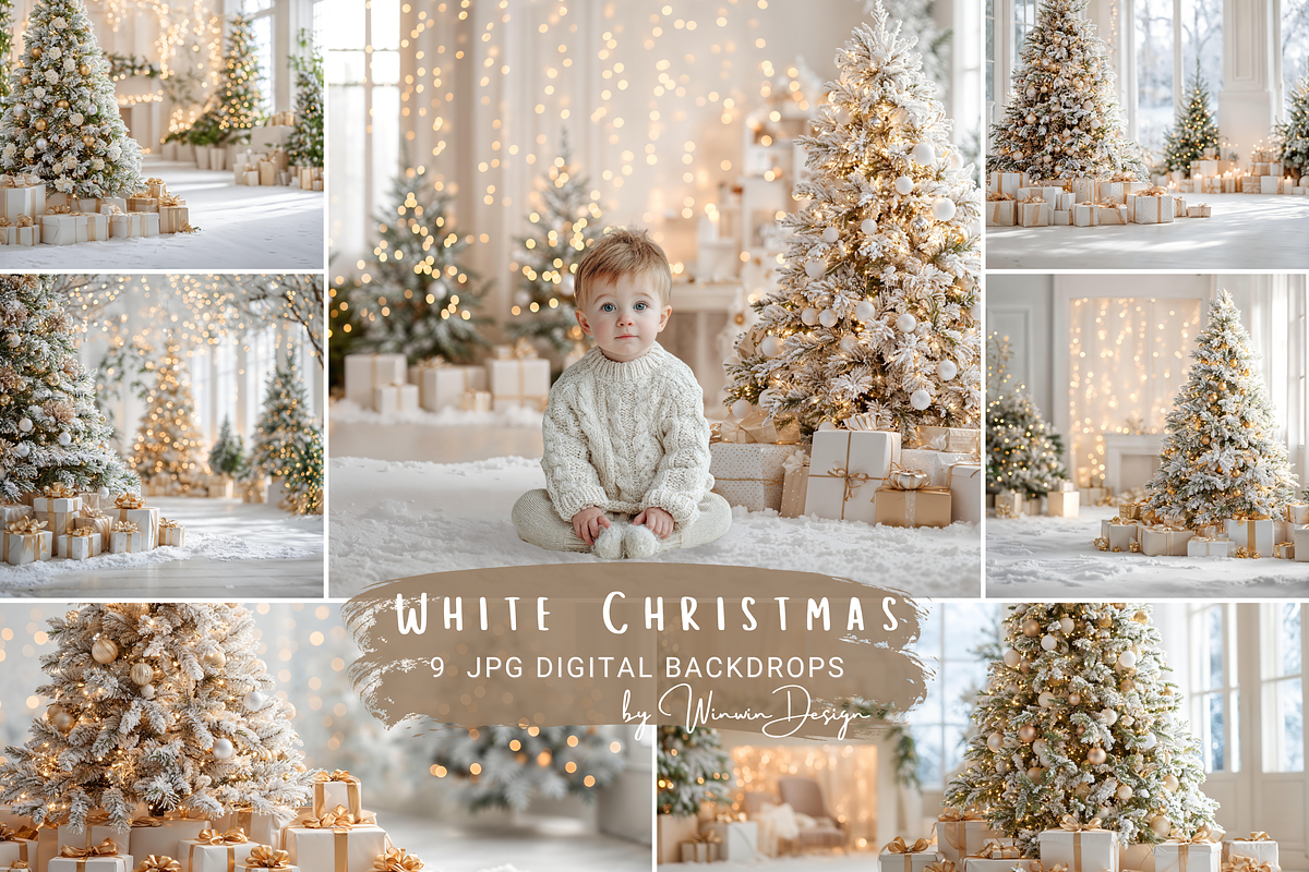 White Christmas Digital Backdrop, a Background Photo by Winwin Design Art (Photo 1 of 9)
