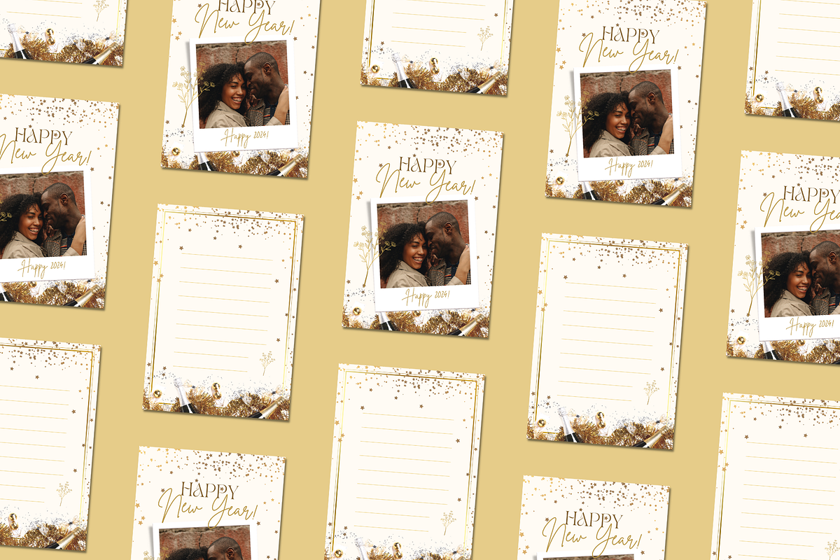 New Year GREETING CARD CANVA TEMPLAT, a Card Template by The Little Lily Studio (Photo 4 of 5)