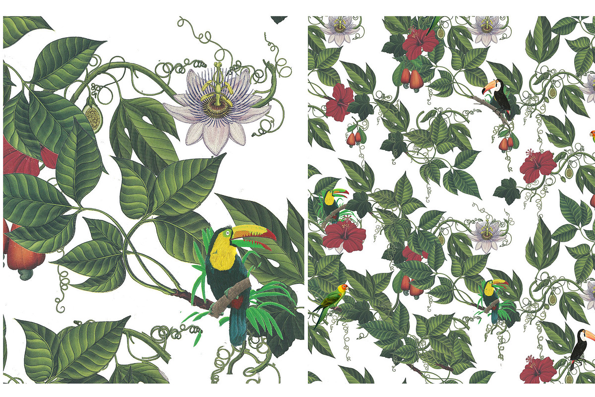 SPRING FLOWERS AND BIRDS PATTERN, a Pattern Graphic by gmzgns (Photo 2 of 8)