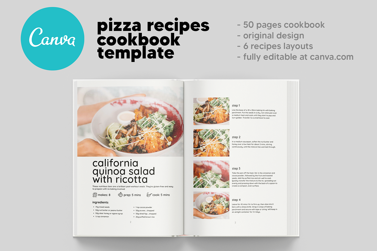 Healthy Meals US Letter Canva Templa, a Magazine Template by DeLaGranSiete (Photo 6 of 9)