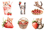 Strawberry Cat Clipart Sublimation, an Illustration by CreationArt (Thumbnail 2 of 5)