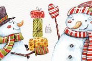 Watercolor Santas and Snowmen, an Illustration by talloshau's illustrations (Thumbnail 8 of 10)