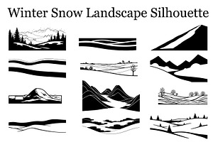 Abstract Snowy Landscape Silhouette, a Graphic by musafir_fashion