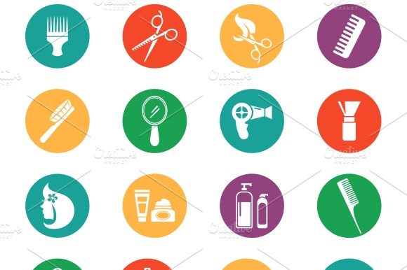 Hairdressing Equipment Icons