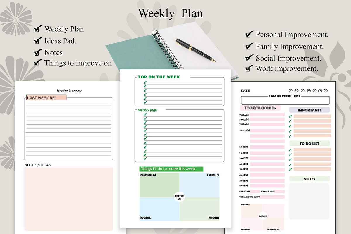 Daily Planner and Habit Tracker, a Stationery Template by Sam_Powerhouse (Photo 3 of 5)