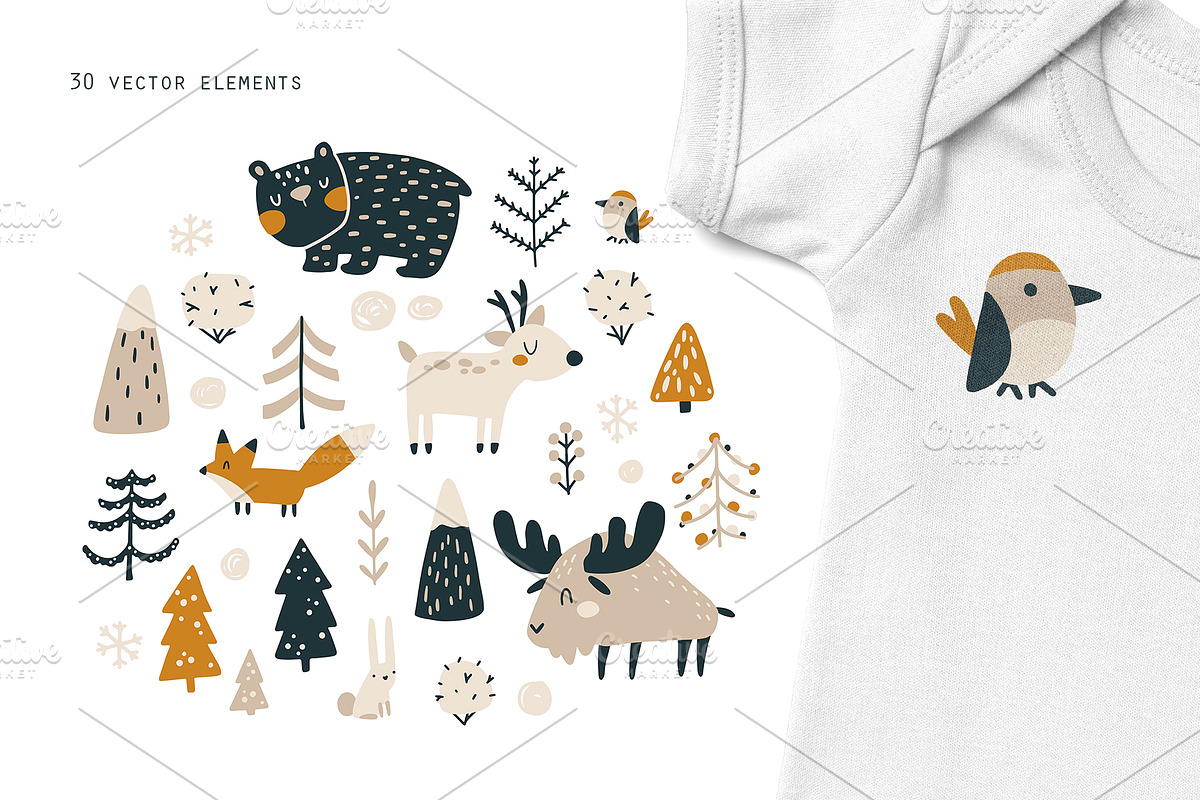 Winter Forest pattern collection, a Pattern Graphic by Svitlana Kharchuk (Photo 2 of 9)