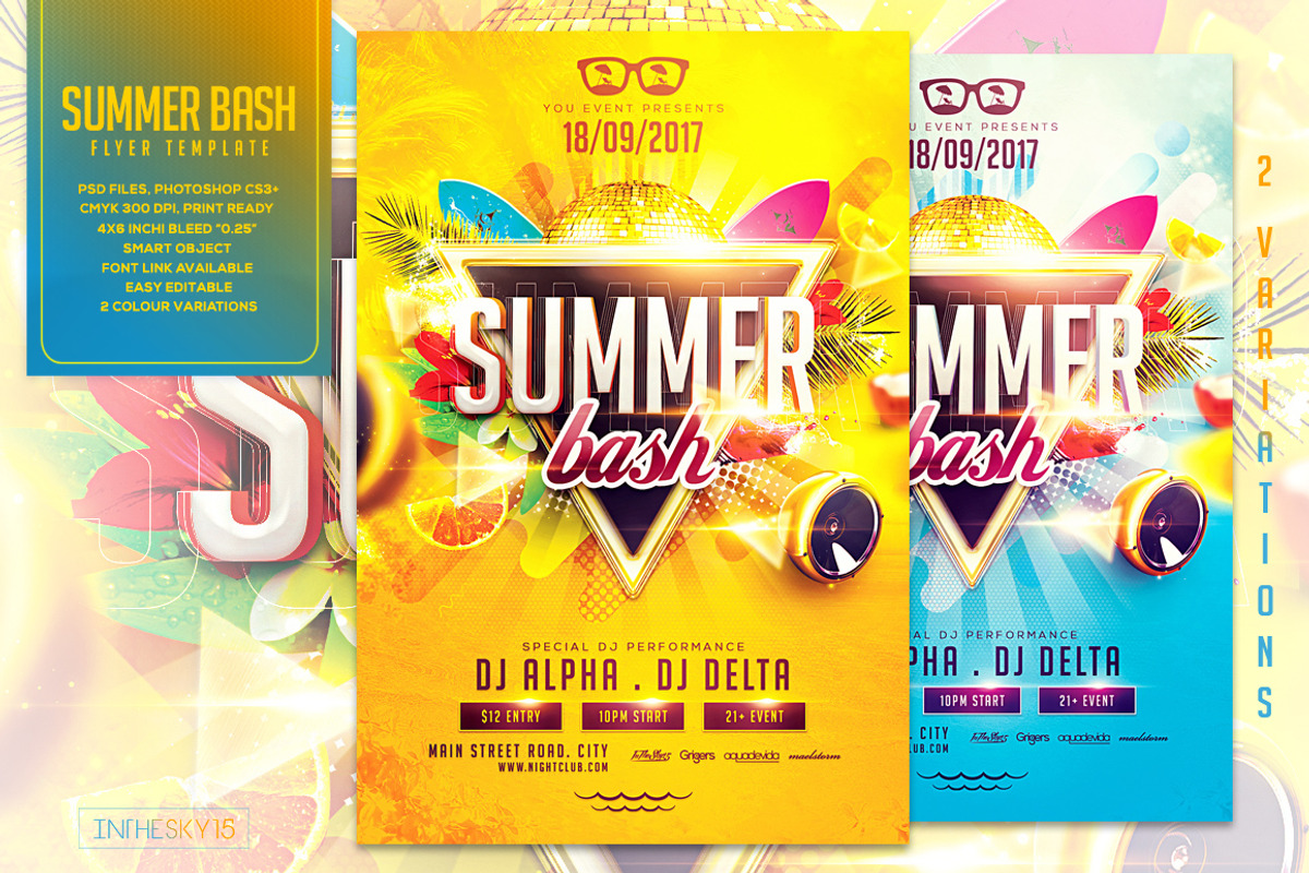 Summer Bash Flyer Template, a Flyer Template by InTheSky15 (Photo 1 of 3)