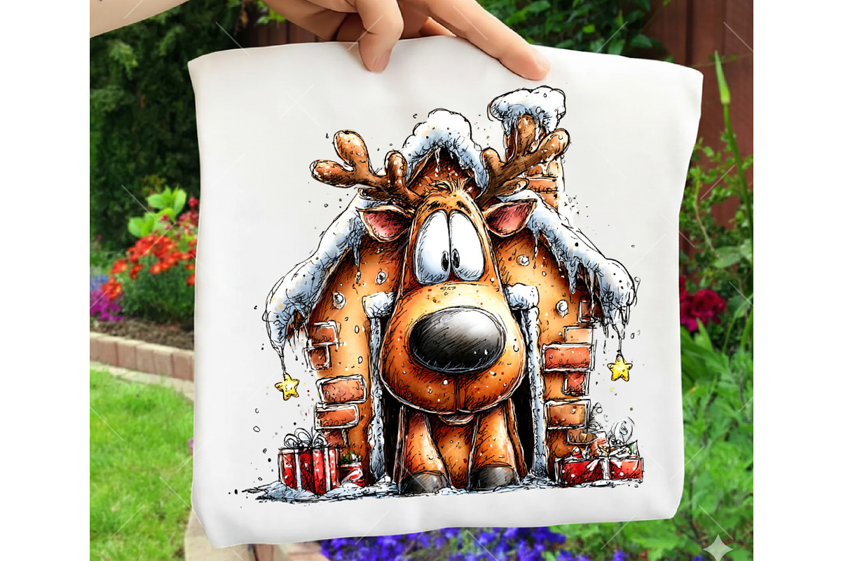 Quirky Christmas Reindeer Clipart, an Illustration by OK Design (Photo 6 of 6)