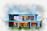 Exterior Watercolor Effect Bundle, an Action Add-On by MRI STUDIO (Thumbnail 22 of 24)