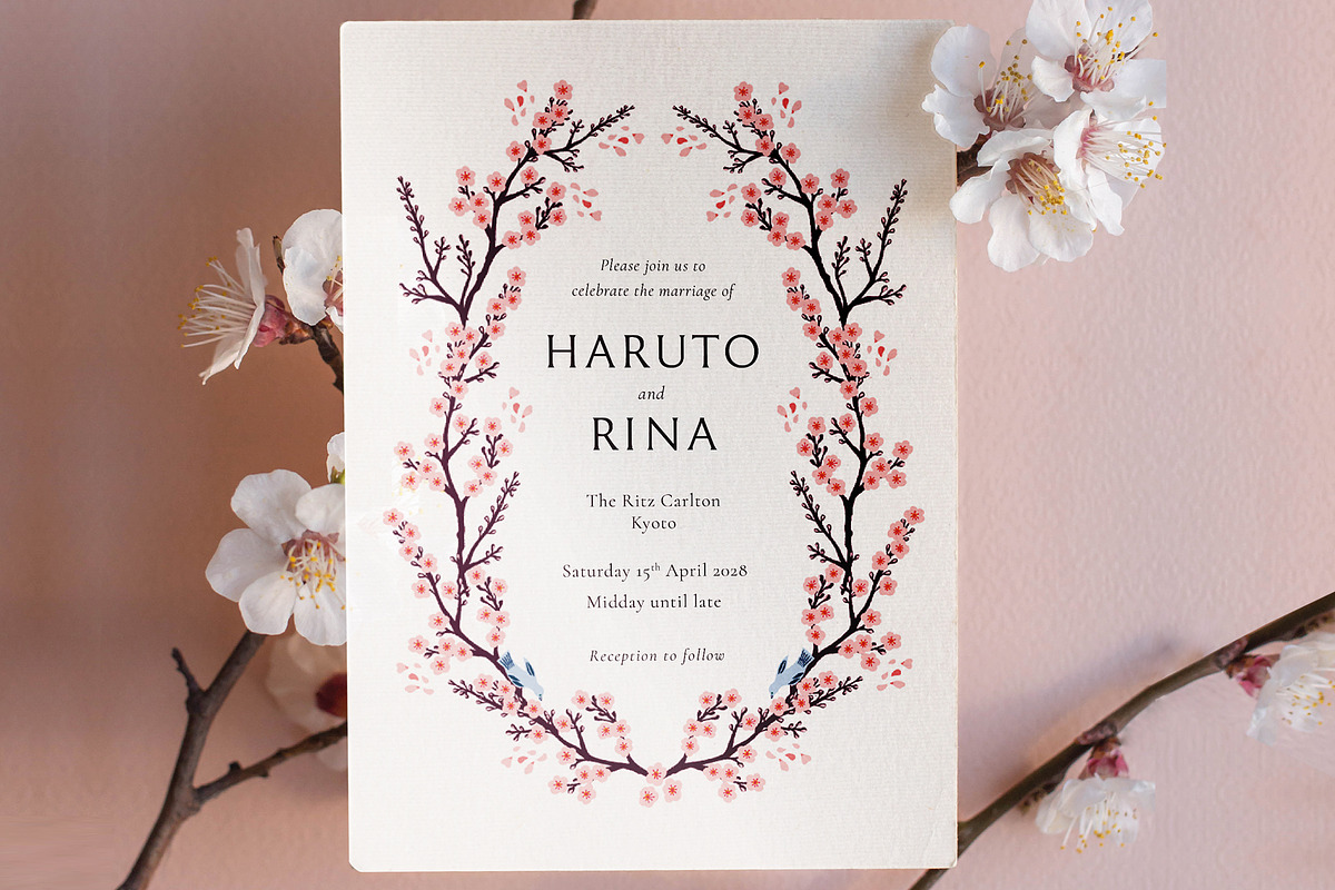 Cherry Blossom Wedding Invite Bundle, an Invitation Template by Wedding Whippet (Photo 6 of 9)