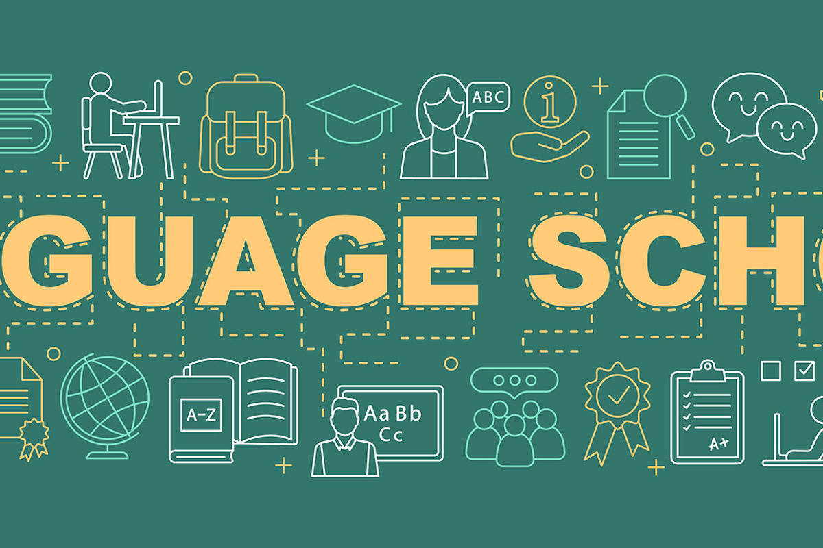 Language school word concepts banner, a Templates & Theme by IMG Visuals