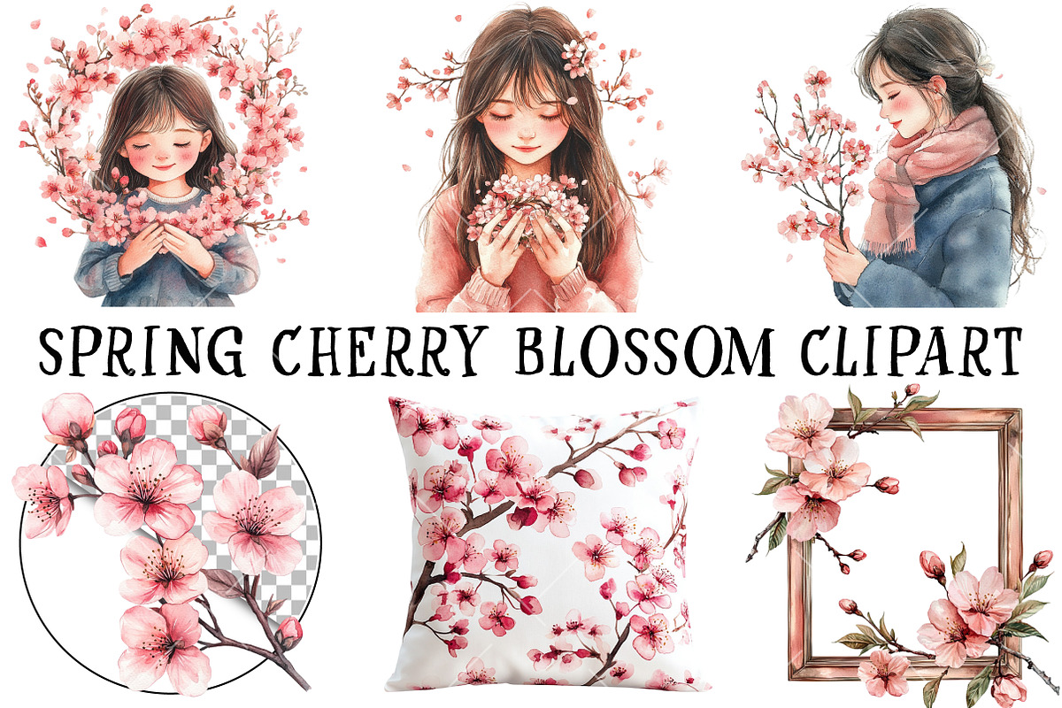 Spring Cherry Blossom Clipart, an Illustration by OK Design (Photo 2 of 6)