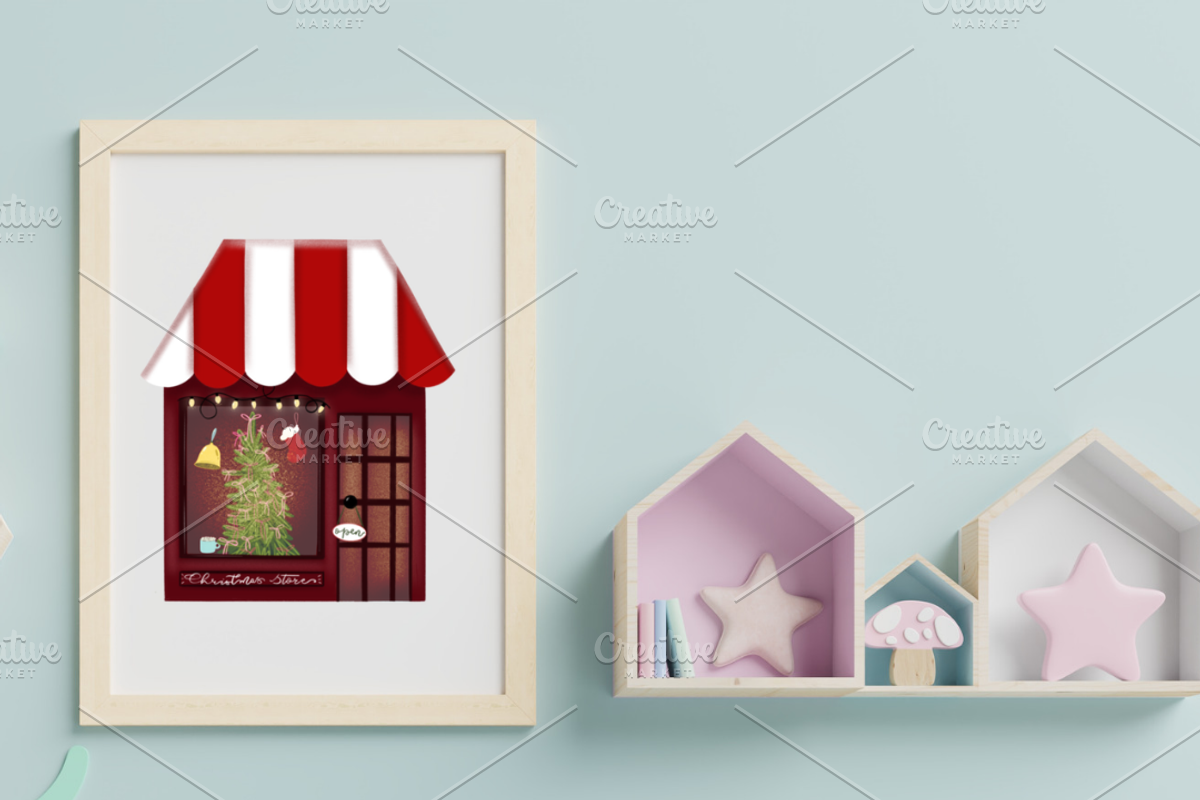 Christmas Houses Village Clipart, a Decorative Illustration by Oleksandra Illustrates (Photo 14 of 14)