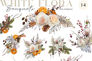 White Flora - Christmas clipart, a Decorative Illustration by Vasmila (Thumbnail 3 of 15)