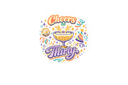 Cheers to Thirty Wall Art, 30th, a Background Graphic by LaseredNinja (Thumbnail 2 of 3)
