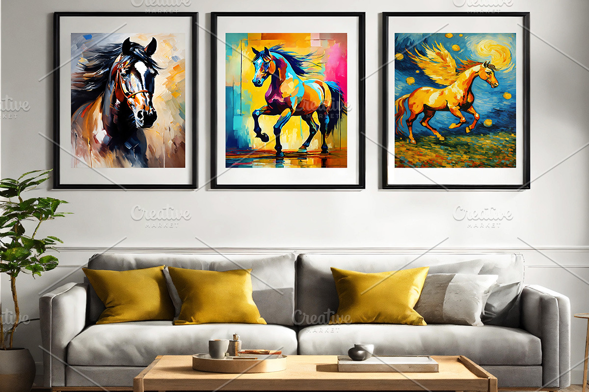 Oil Painting Horse Paintings Wall, a Background Graphic by essegraphic (Photo 3 of 5)