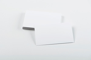 Business card of white color mockup isolated stock photo containing card and