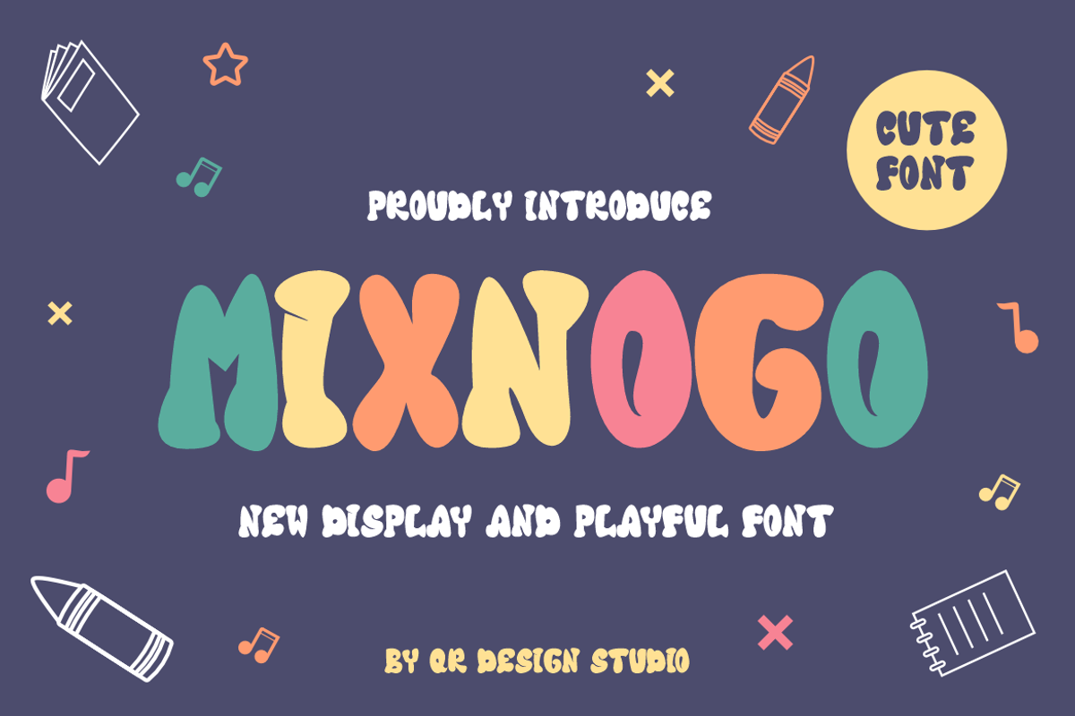 Mixnogo - Playful Font, a Handwritten Font by QR Design Studio (Photo 1 of 7)