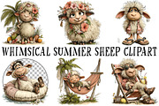Whimsical Summer Sheep Clipart, an Illustration by OK Design (Thumbnail 2 of 6)
