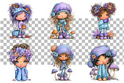Whimsical Autumn Girls Clipart, a Seasonal Illustration by Daily.Designs (Thumbnail 3 of 5)