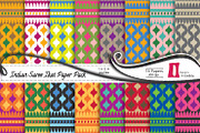 Indian Sari Paper Pack - Ikat, a Pattern Graphic by InkBite Designs (Thumbnail 1 of 2)