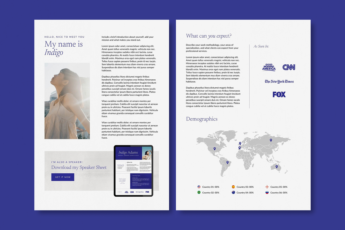 Indigo Media Kit Canva Template preview 2