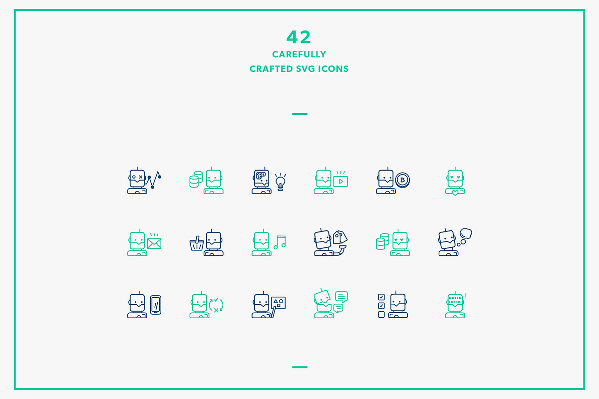 AI bots icons, an Outline Icon by Somewan draws (Photo 5 of 5)