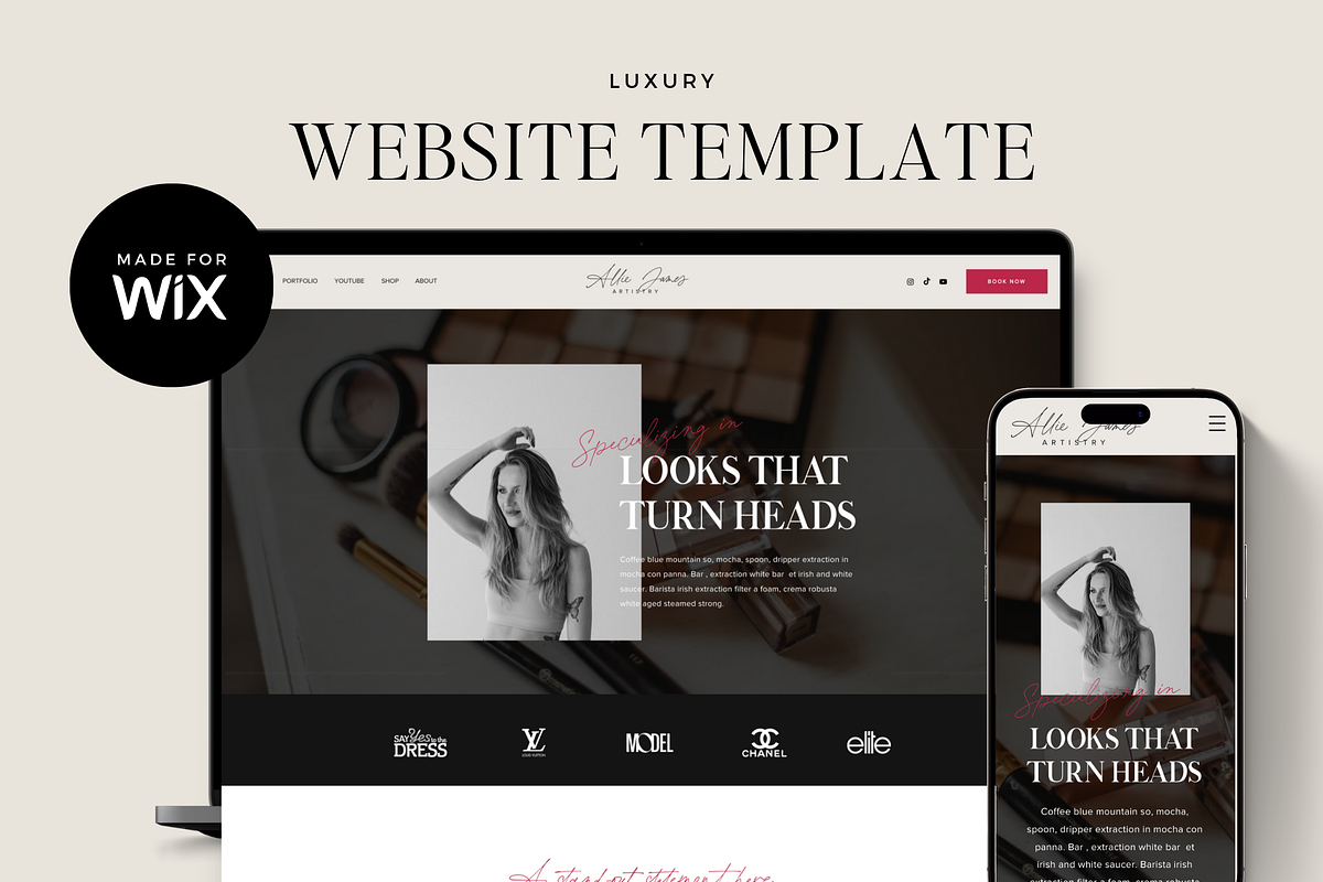 Makeup Artist Wix Website Template, a Wix Template by Ton Rêve Design Studio (Photo 1 of 9)