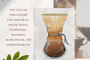 Watercolor Coffee Clipart PNG Set, a Food Illustration by Mespilia (Thumbnail 4 of 5)