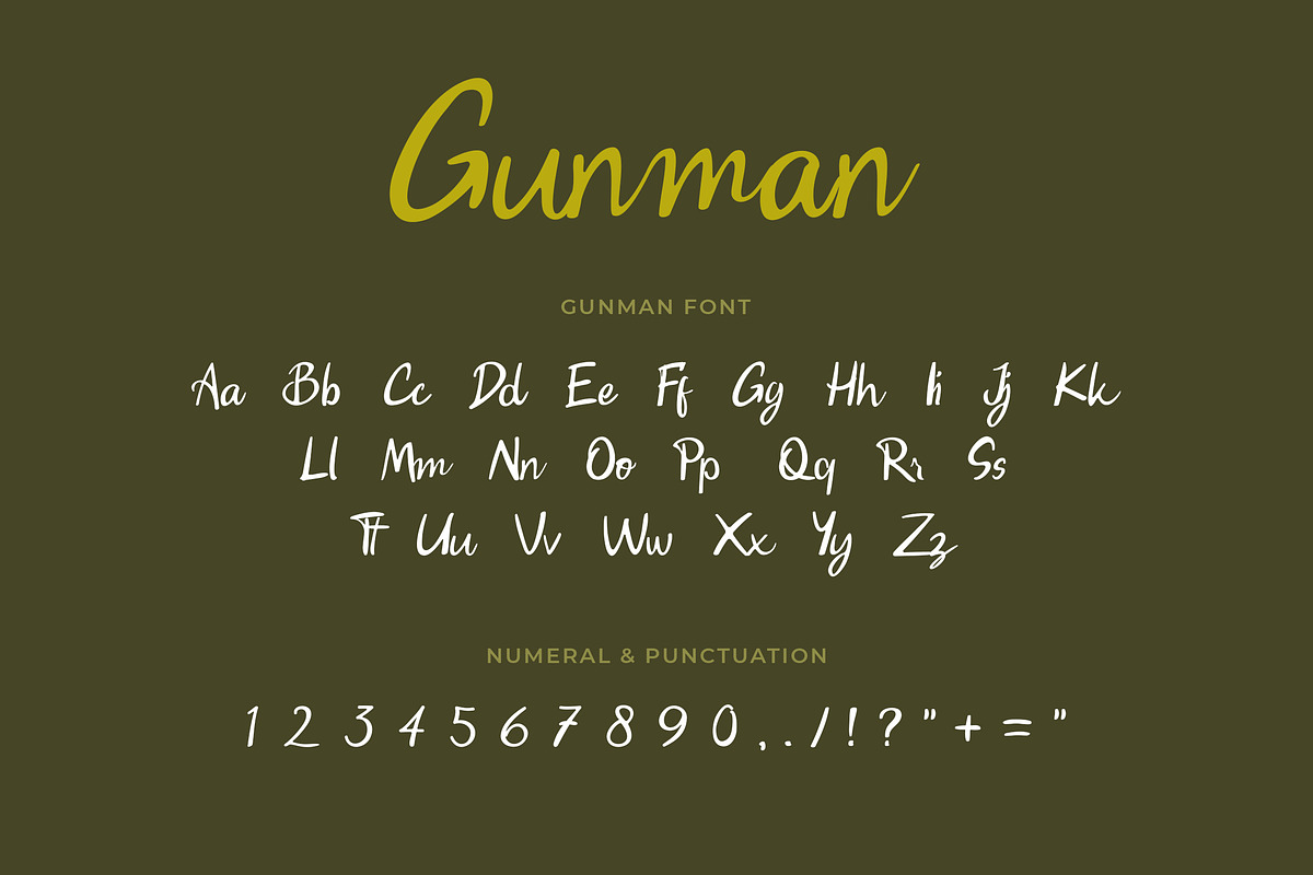 Gunman Handwritten Font, a Script Font by UICreative