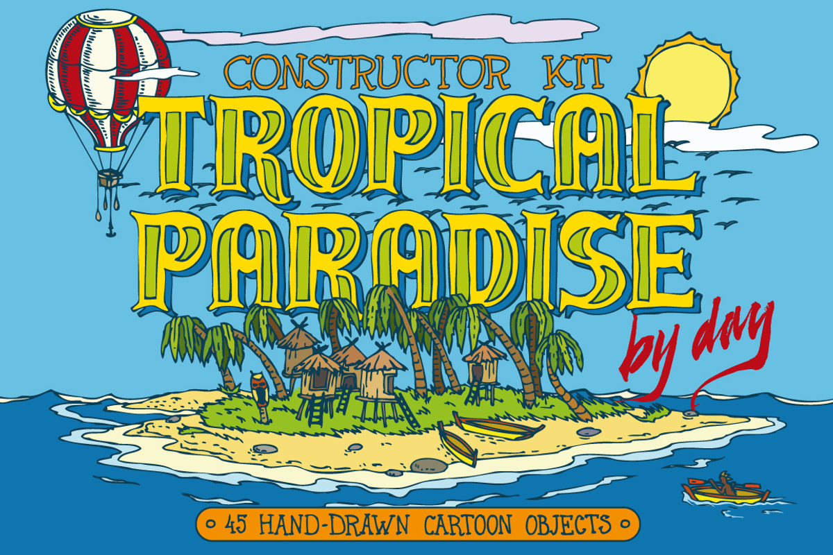 Tropical Paradise Constructor Kit, an Illustration by DeepFuze (Photo 1 of 5)