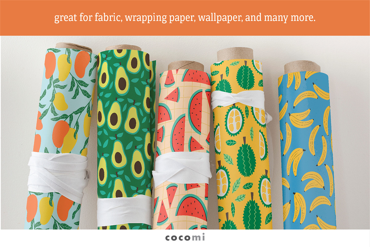 TROPICAL FRUITS seamless patterns, a Pattern Graphic by cocomi (Photo 4 of 5)