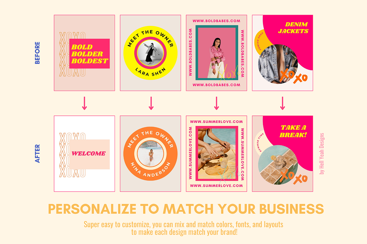 Bold Instagram Templates Canva, a Social Media Template by Hell Yeah ...