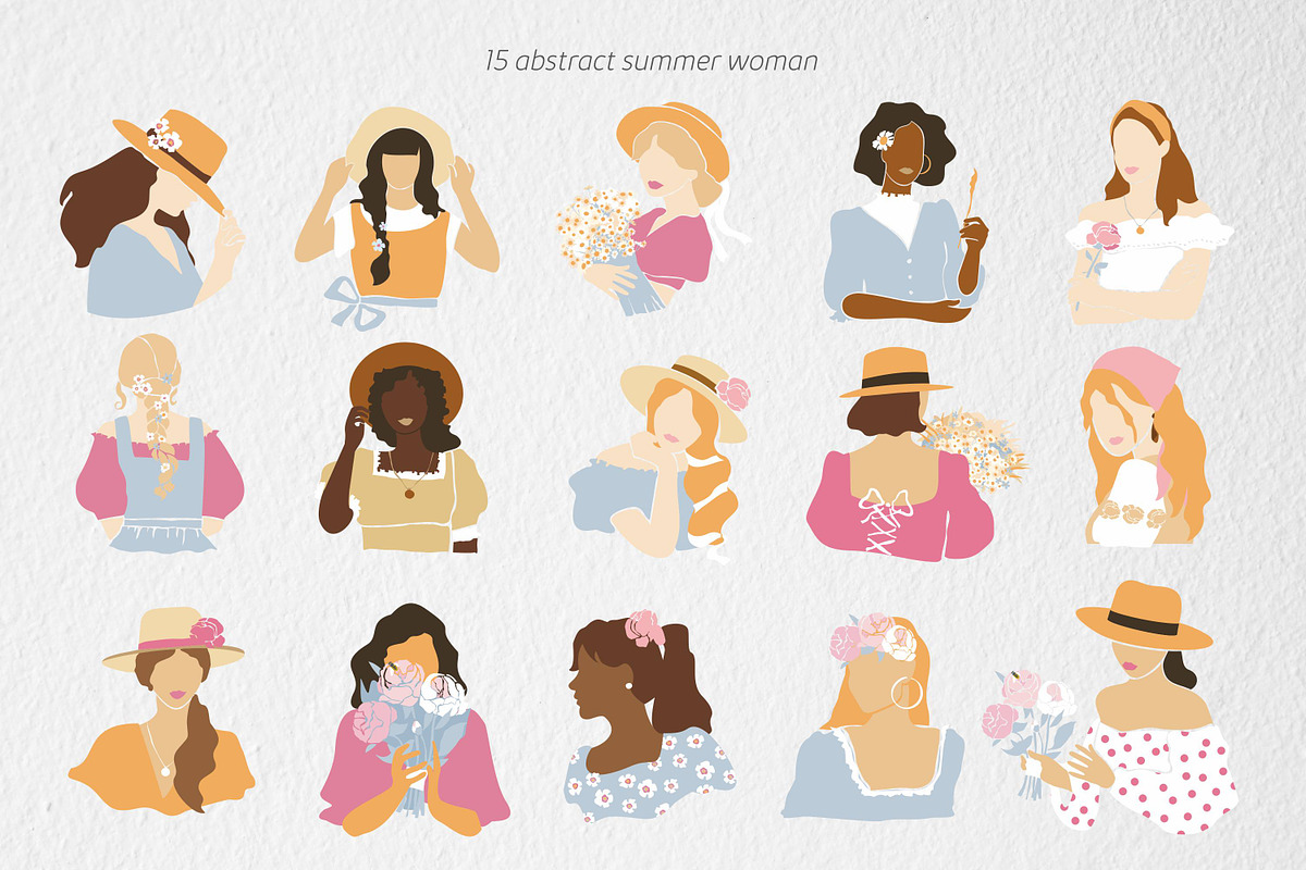 Summer women cliparts & posters, an Object Graphic by yttadesign (Photo 3 of 14)