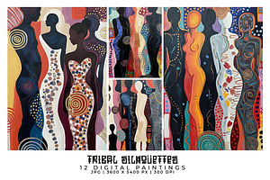 Tribal Silhouettes Paintings, a Person Illustration by Digital Art Creations