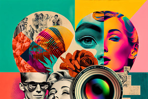 60s Retro Fashion Background Love