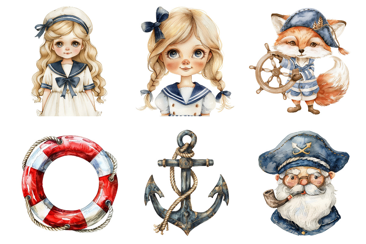 Nautical Animals Clipart, an Illustration by Design Market (Photo 3 of 5)